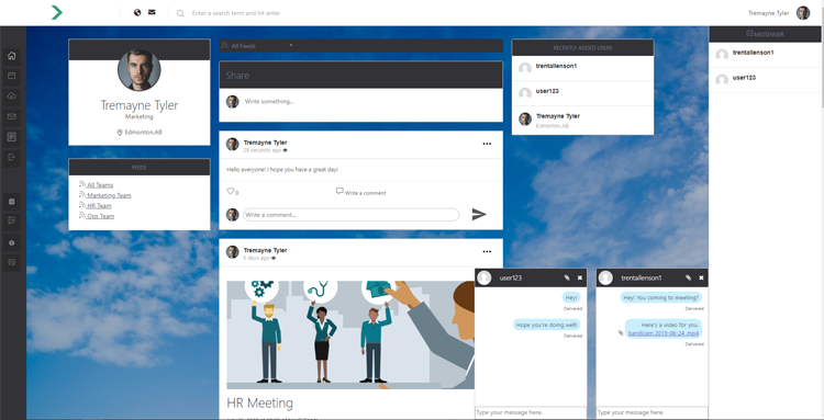 screenshot of Engynn Intranet